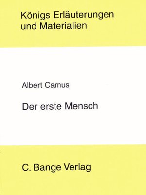 cover image of Der erste Mensch von Albert Camus. Textanalyse und Interpretation.